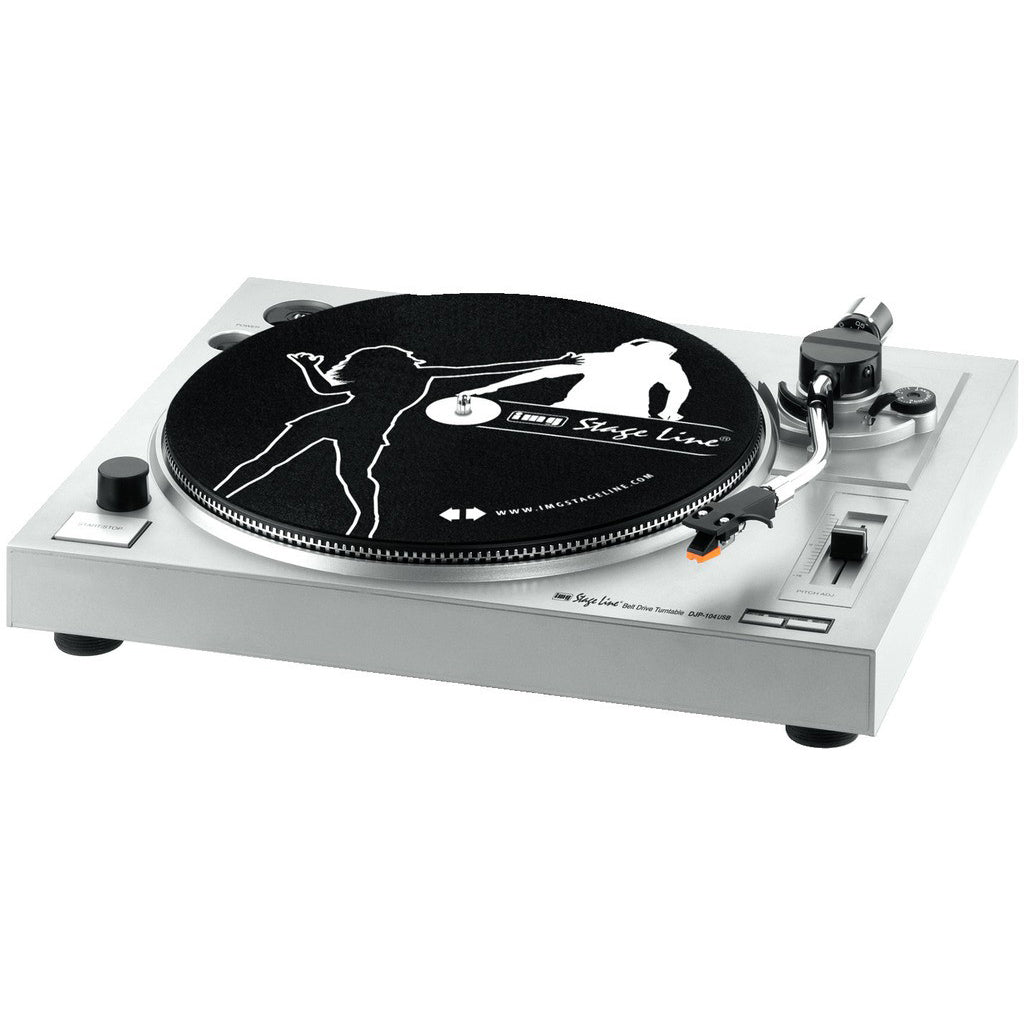 Platine vinyle stéréo hi-fi Monacor avec port USB et préamplificateur phono intégré DJP-104USB