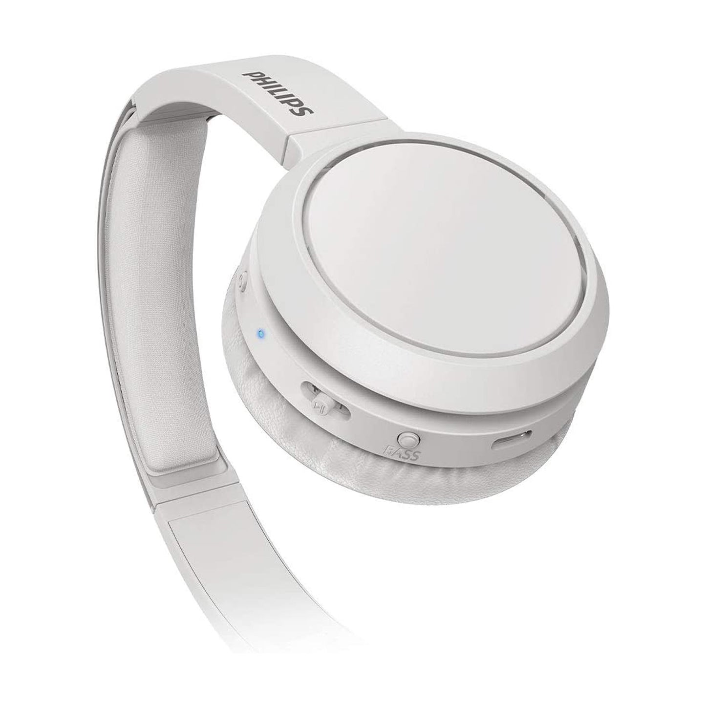 Philips TAH4205 Foldable Bluetooth 5.0 headphones with microphone, Bass Boost button, 29 hours of playtime, fast charging, noise suppression, matte white
