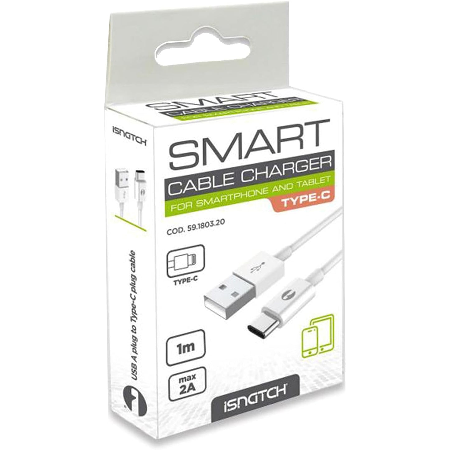 Isnatch Cavo USB C, cavo caricabatteria per smartphone e tablet, cavo di ricarica