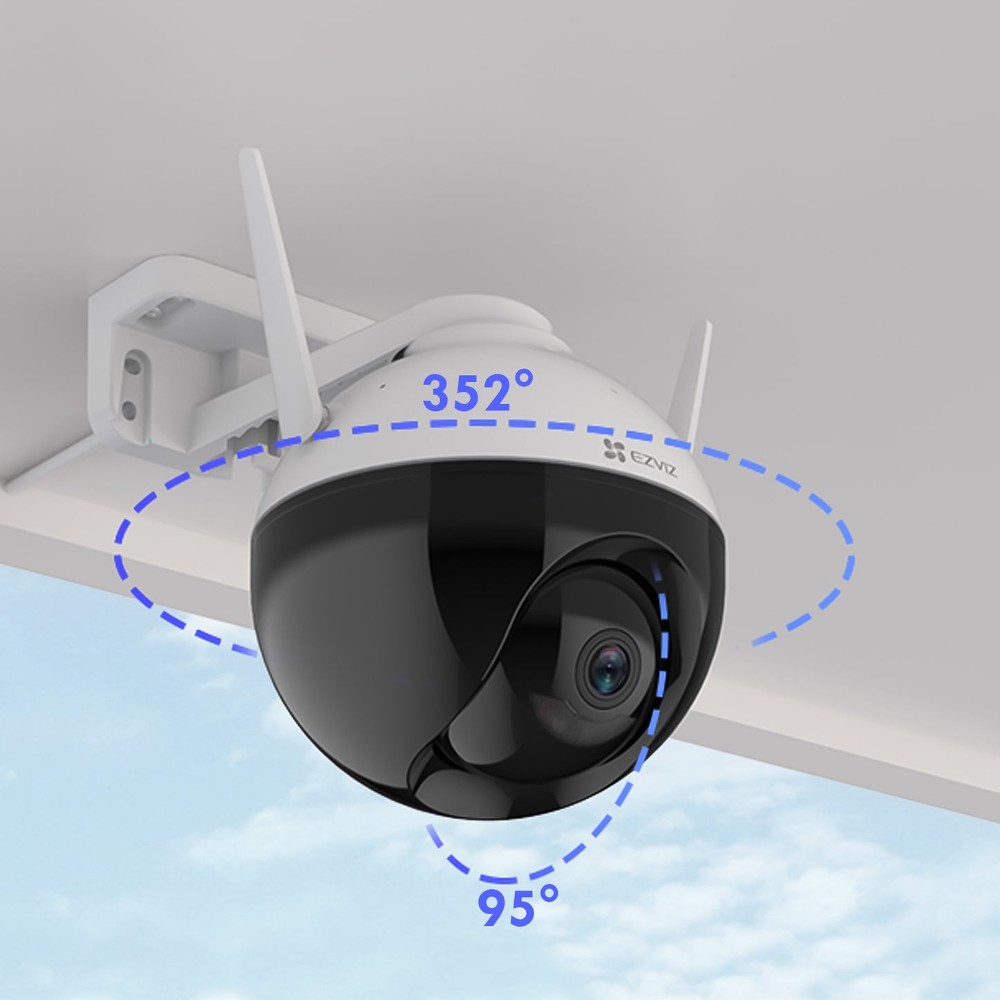 Ezviz C8C Telecamera di videosorveglianza Wi-Fi, videocamera di sicurezza motorizzata, zoom 8X, visione notturna, impermeabile