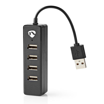 Nedis Hub multiporta USB 2.0, 4 porte ingresso USB-A, plug&play, multipresa USB