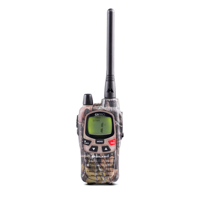 Midland G9 Pro camouflage two-way radio, portable dual band walkie talkie, 32 channels and LCD display