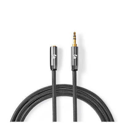 NEDIS stereo audio cable 3.5 mm male and 3.5 mm female, 24K gold plated, length 2 m