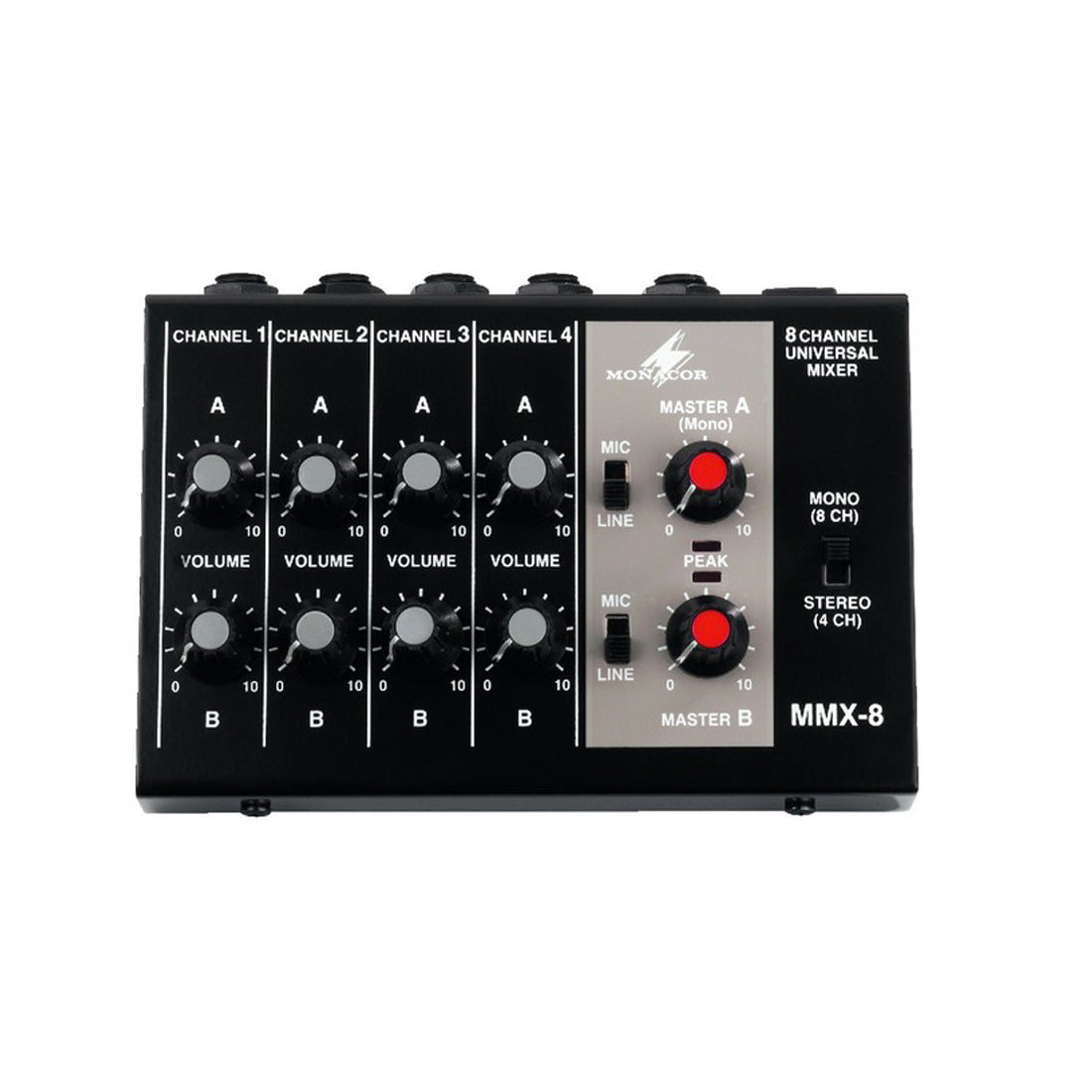 Monacor Mixer audio universale 8 canali mono piccolo MMX-8