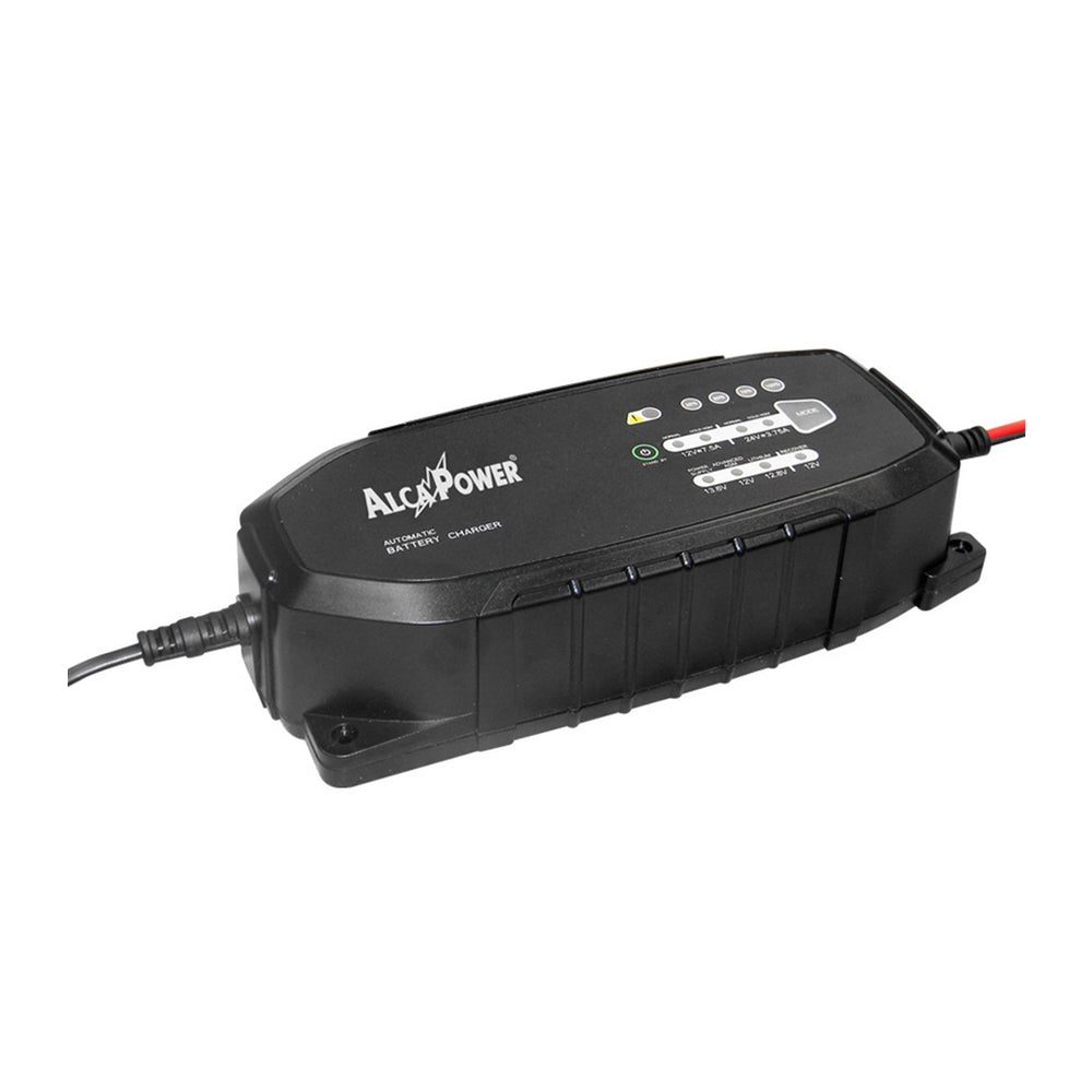 Alcapower Caricabatterie Switching Automatico, caricabatterie da auto 7.5A, carica batterie per auto