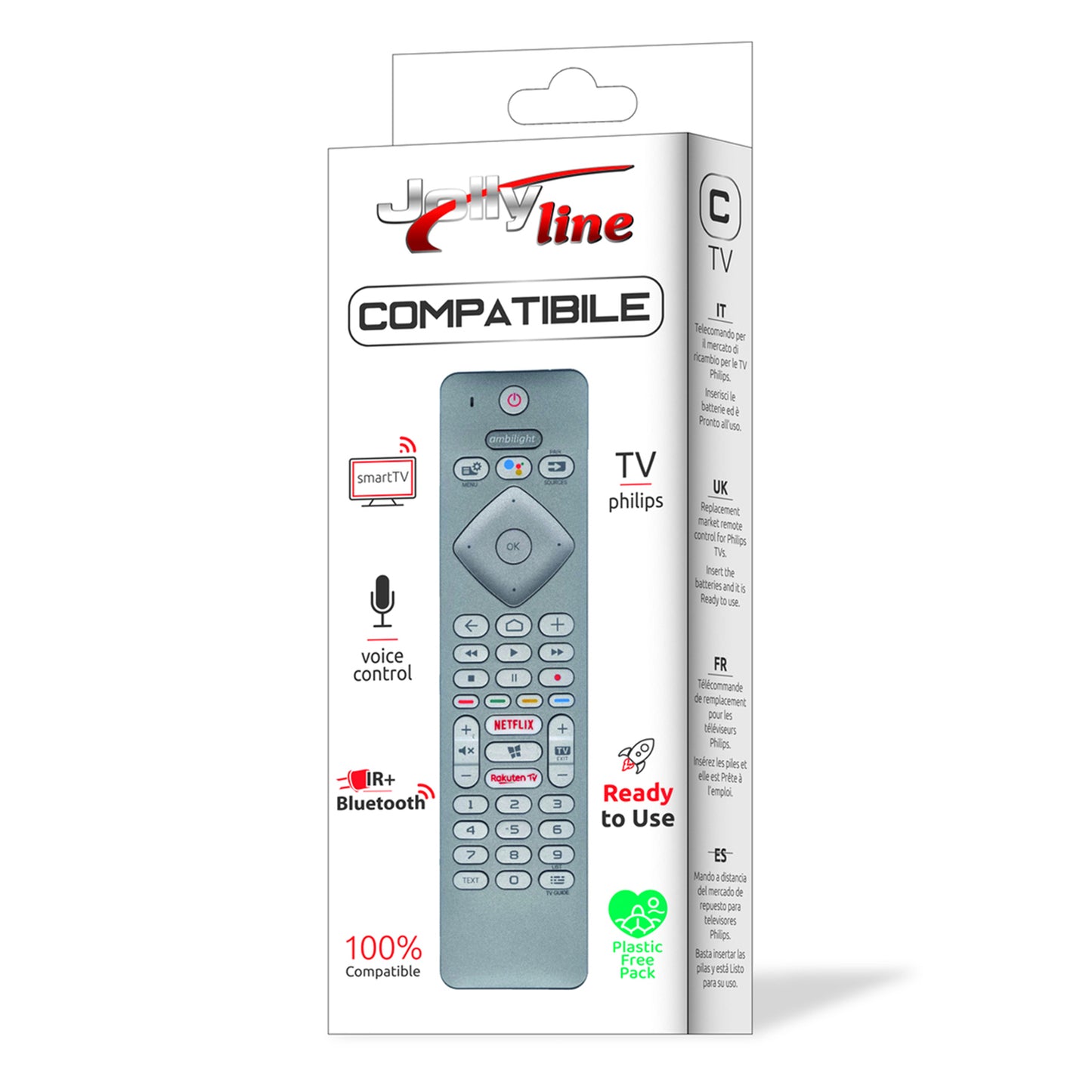 Jolly Line Philips compatible voice control smart TV remote control ready to use