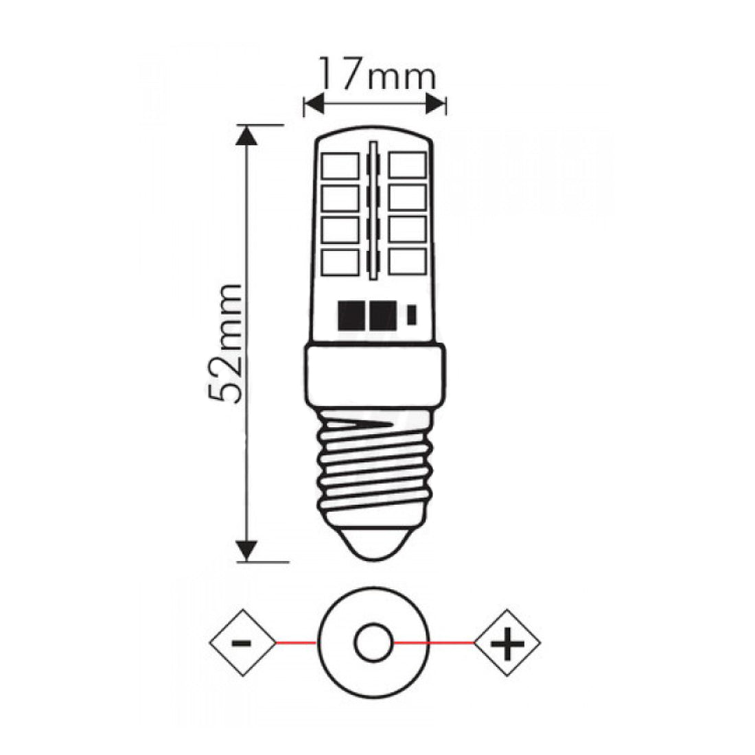 Alpha Elettronica Lampadina a LED attacco E14 3W 24Vdc luce bianca calda 2800K