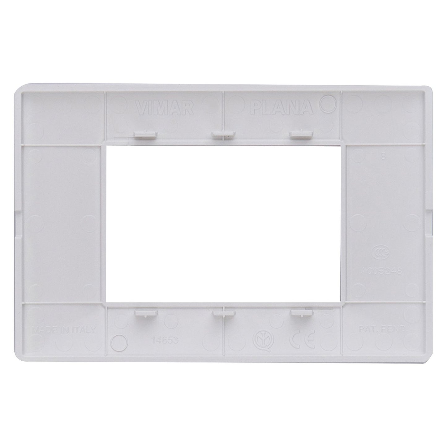 Vimar Plana 14653.01 Placca per supporto 3 moduli in tecnopolimero, placchetta interruttore luce, colore bianco