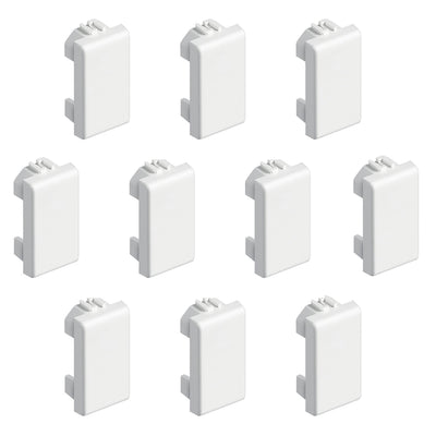 Bticino set of 10 pieces false pole, switch cap hole cover, white color in glossy plastic, Matix series