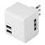 Wiva Cube Adapter Space-saving adapter with 2 16A 2P+T Standard Bipass sockets and two USB ports, Max 1500W
