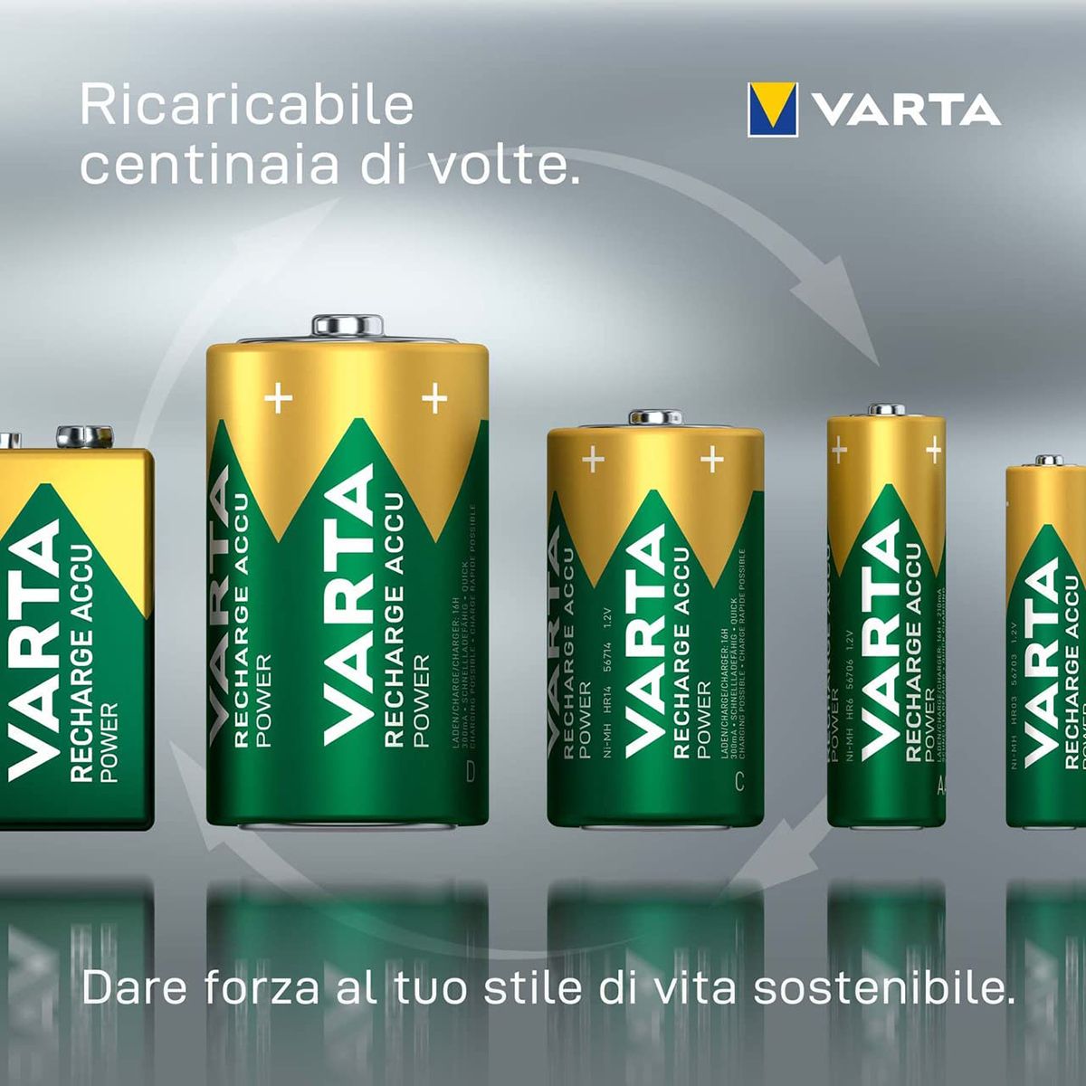 VARTA Batterie ricaricabili AAA Rechargeable Ready2Use precaricata Micro Ni-Mh (pacco da 2, 800mAh), ricaricabile senza effetto Memory, pronta all'uso