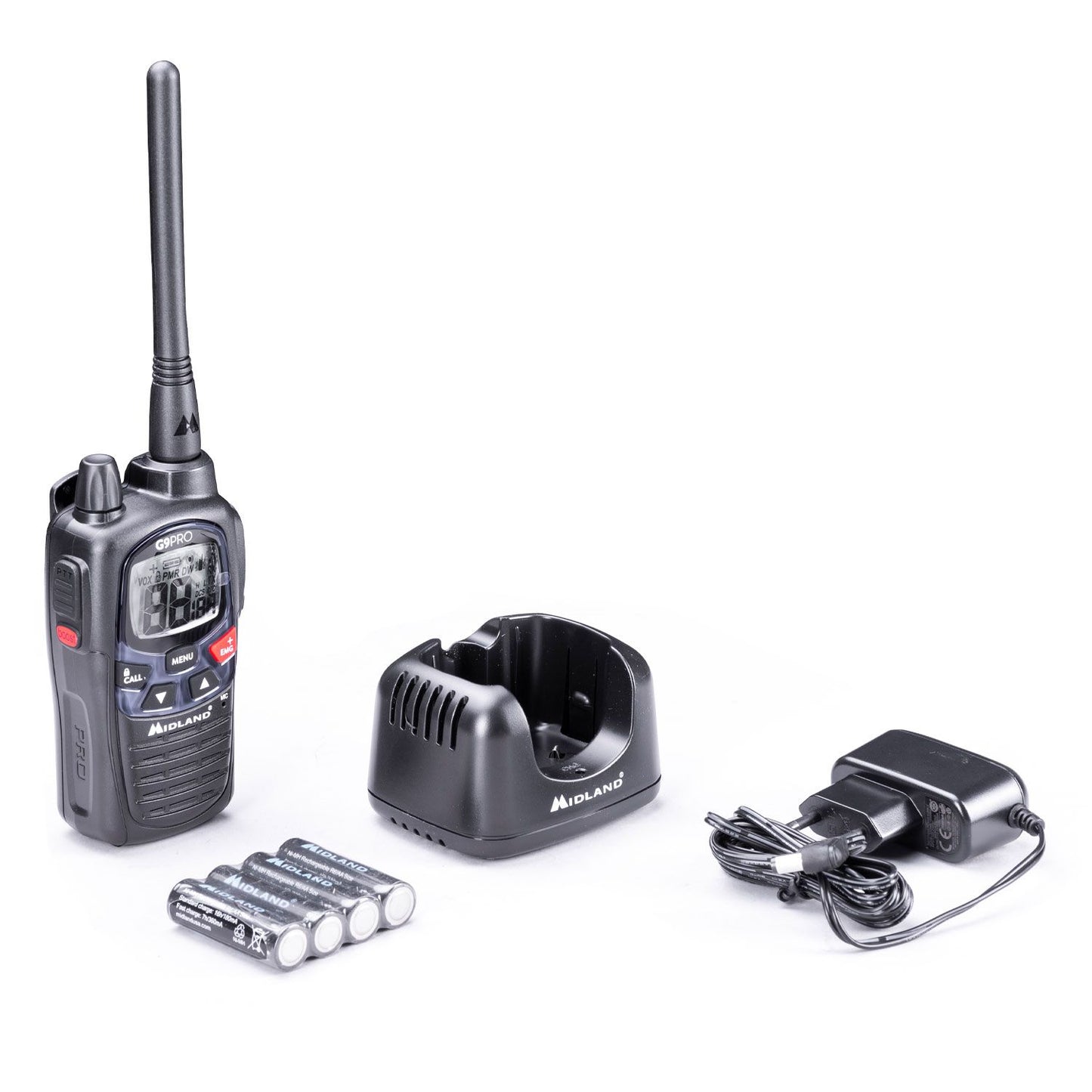 Midland G9 Pro dual band transceiver, portable transceiver, 32 channels and backlit LCD display