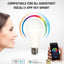 O.N Lampadina smart Wifi led, lampadina led dimmerabile tramite app, controllo vocale Amazon Alexa e Google Home, lampadina E27, 1400 lm