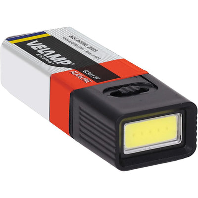 Velamp Torcia LED COB 1W, Luce LED Portatile 50 lumen, mini pila portatile con interruttore ON/OFF