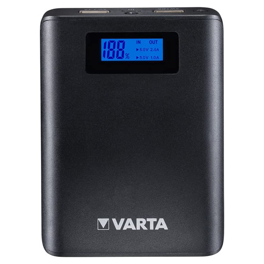 Varta 7800mAh Power Bank avec affichage LED pour indication de l'état de charge, chargeur portable Li-Ion avec port Micro USB, couleur anthracite