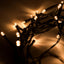 Decoled Catena luminosa a batteria da 50 LED, serie luci natalizie da 3 metri, lampadine decorative luce calda, cinquanta bulbi, timer, lunga durata