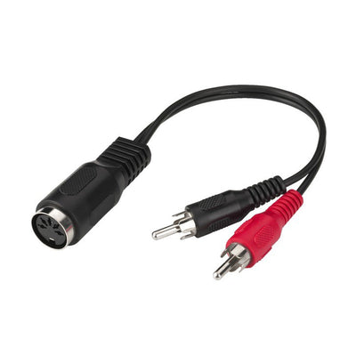 Câble adaptateur audio vidéo stéréo Monacor DIN femelle 5 pôles vers 2 x RCA mâle