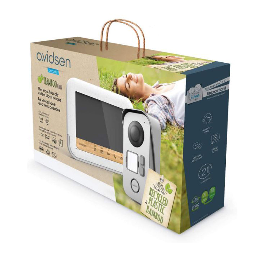 Avidsen Bamboo video intercom with 7" touch screen for opening gates and waterproof electronic locks