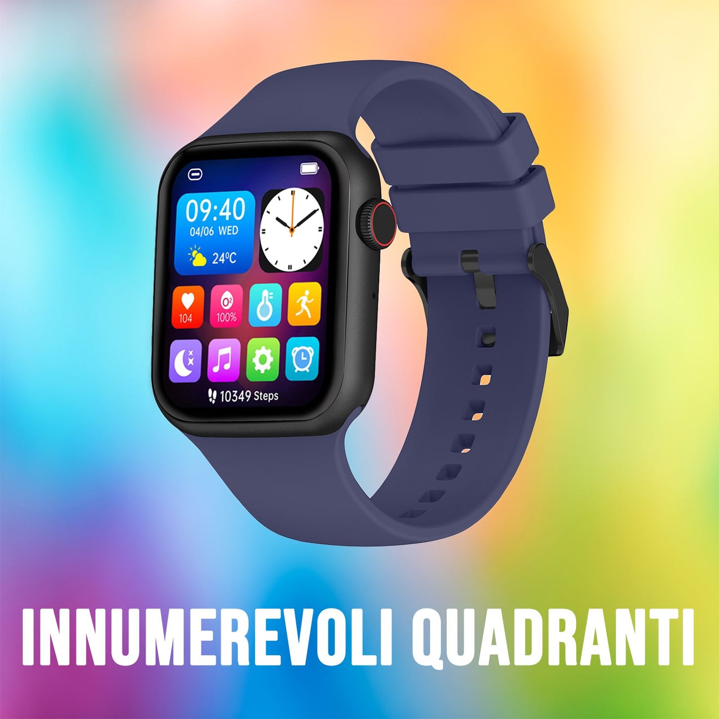 Trevi T-FIT 200 CALL Smartwatch con Display 1.91" touch, orologio smart con funzione chiamata, Bluetooth, Waterproof IP67, cassa nera, cinturino blu