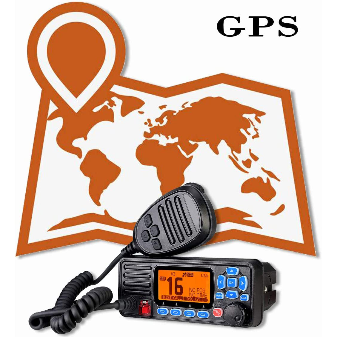 Polmar Ricetrasmettitore VHF nautico fisso con GPS e DSC modulo GNSS integrato Shark 3GE