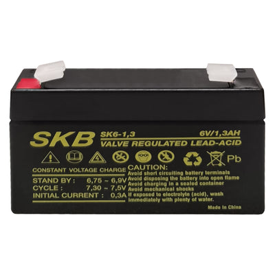 SKB Lead acid battery SK6-1.3 rechargeable battery 6V 1.3AH SK series, AGM flat plate technology regulated with valve