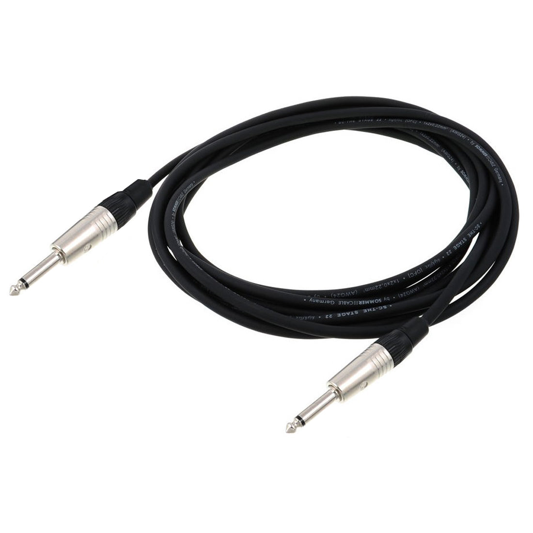ZZIPP audio cable for musical instruments, straight 6.35 mm Jack cable, 9 meter low noise audio cable