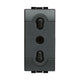 Bticino presa bipasso 2P+T 250 Vac, presa 10/16A con alveoli protetti, Interasse 19mm e 26mm colore antracite, serie living