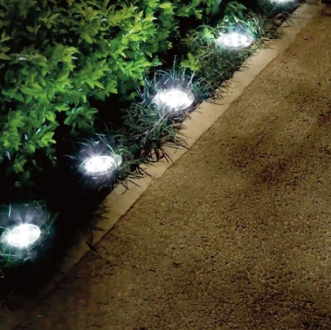 REXER Spot LED avec charge solaire, spot de balisage, spot de jardin avec capteur crépusculaire, spot LED