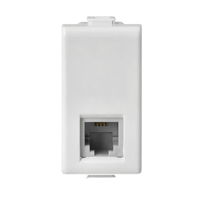 Bticino connettore telefonico RJ11, presa connessione tipo K10, presa per cavo ethernet, serie Matix, colore bianco