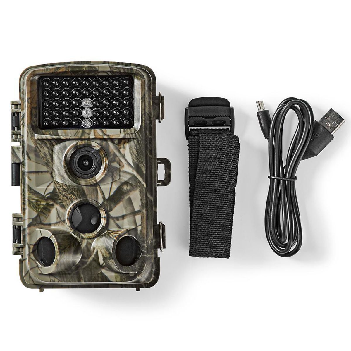 Nedis Camouflage Camera 1080p 30fps, 24MP camera with 2.4" screen, IR black without light, night vision, motion sensor camera, wildlife monitoring
