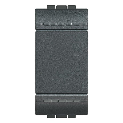 Bticino 1P 250 Vac 6 Ax switch, rocker button, on and off button, anthracite colour, living series