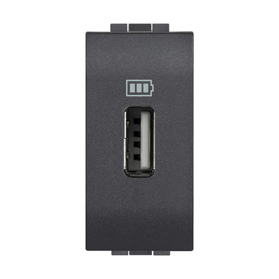 Bticino USB charger with 5 Vdc voltage, USB wall socket for the sole charging of electronic devices up to 1500 mA