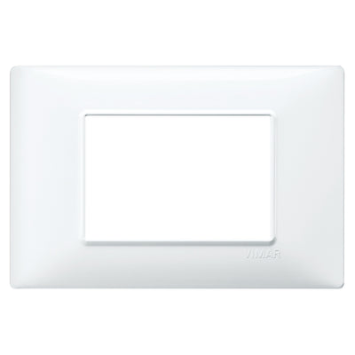 Vimar Plana 14653.01 Placca per supporto 3 moduli in tecnopolimero, placchetta interruttore luce, colore bianco