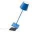 Kelù Chloé Mare Lampe de table LED sans fil rechargeable H38cm, variateur tactile 200 lumen, recharge sans fil, corps en aluminium bleu, durée 9 heures, IP54