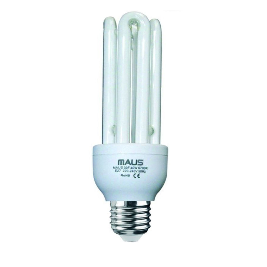 Maus lampadina elettronica fluorescente a risparmio energetica, a luce calda 2700K, 40W con attacco E27