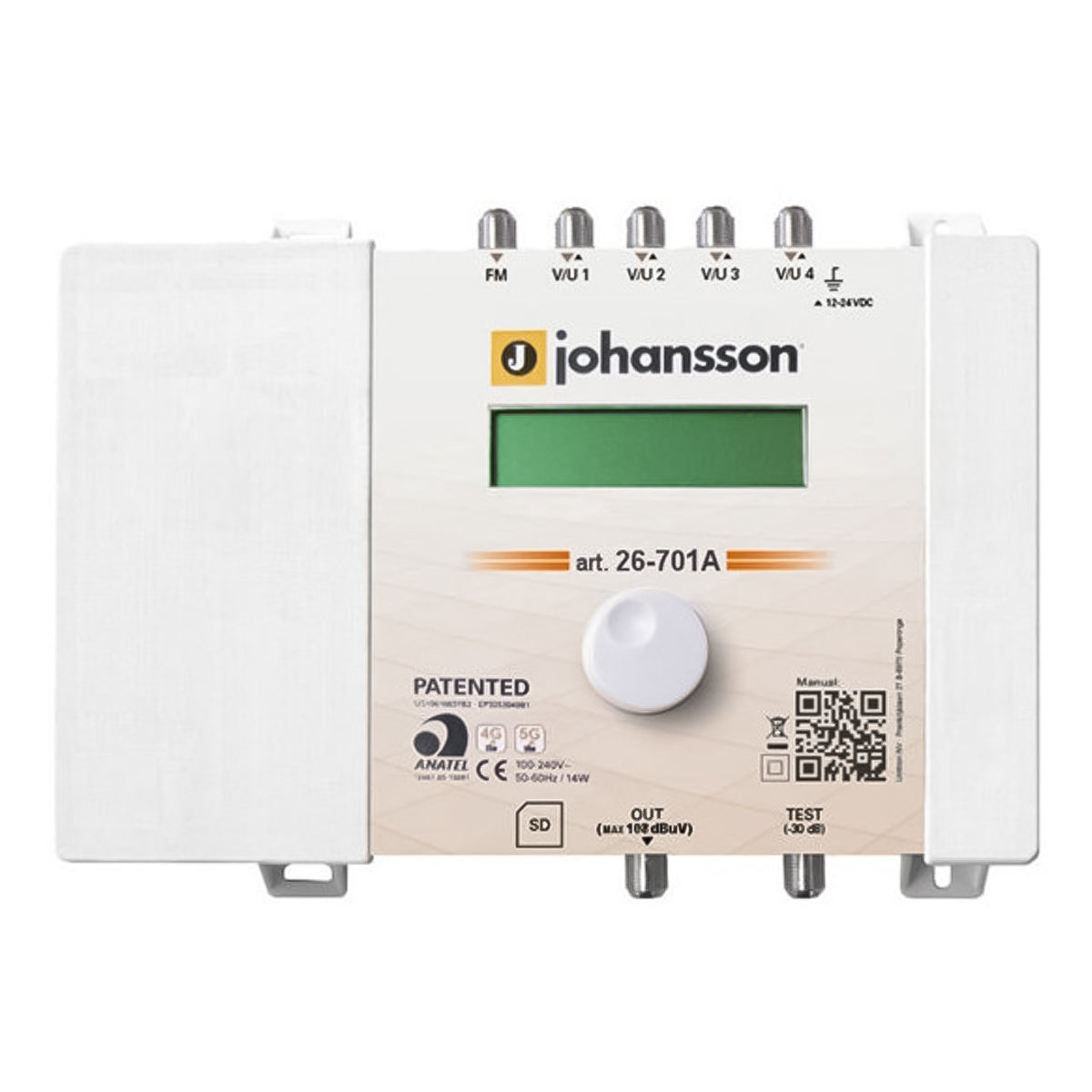 OFFEL Johansson Revolution Lite HP, terrestrial control panel with programmable filters, gain &gt;65dB, over 50 programmable channels, 26-701A