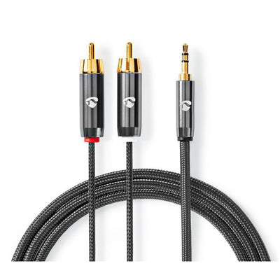 Nedis cavo audio stereo 3,5 mm 2 x RCA maschio, placcato oro lunghezza cavo 3,5 m