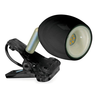 GBC Single LED Spotlight with Clamp, LED Lamp with Clamp, 2700K Warm Light, Black Desk Lamp