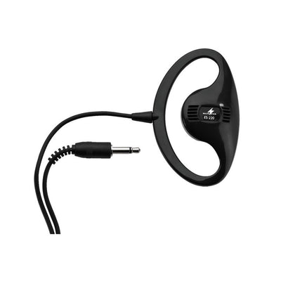 Monacor Auricolare mono, staffa alta tenuta con cavo 1,5 m, jack 3,5 mm, con sistema dinamico