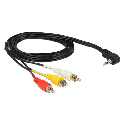 GBC Cavo audio video con ferrite per videocamera digitale, connettore Jack 3.5 mm e 3 spine RCA