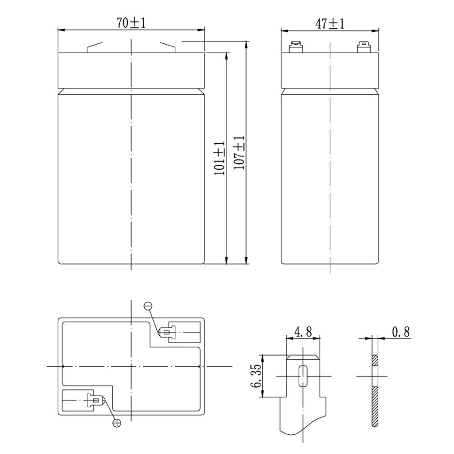 SKB Batteria al piombo SK6-4,5 batteria ricaricabile 6V 4,5AH serie SK, tecnologia AGM piastra piana regolate con valvola