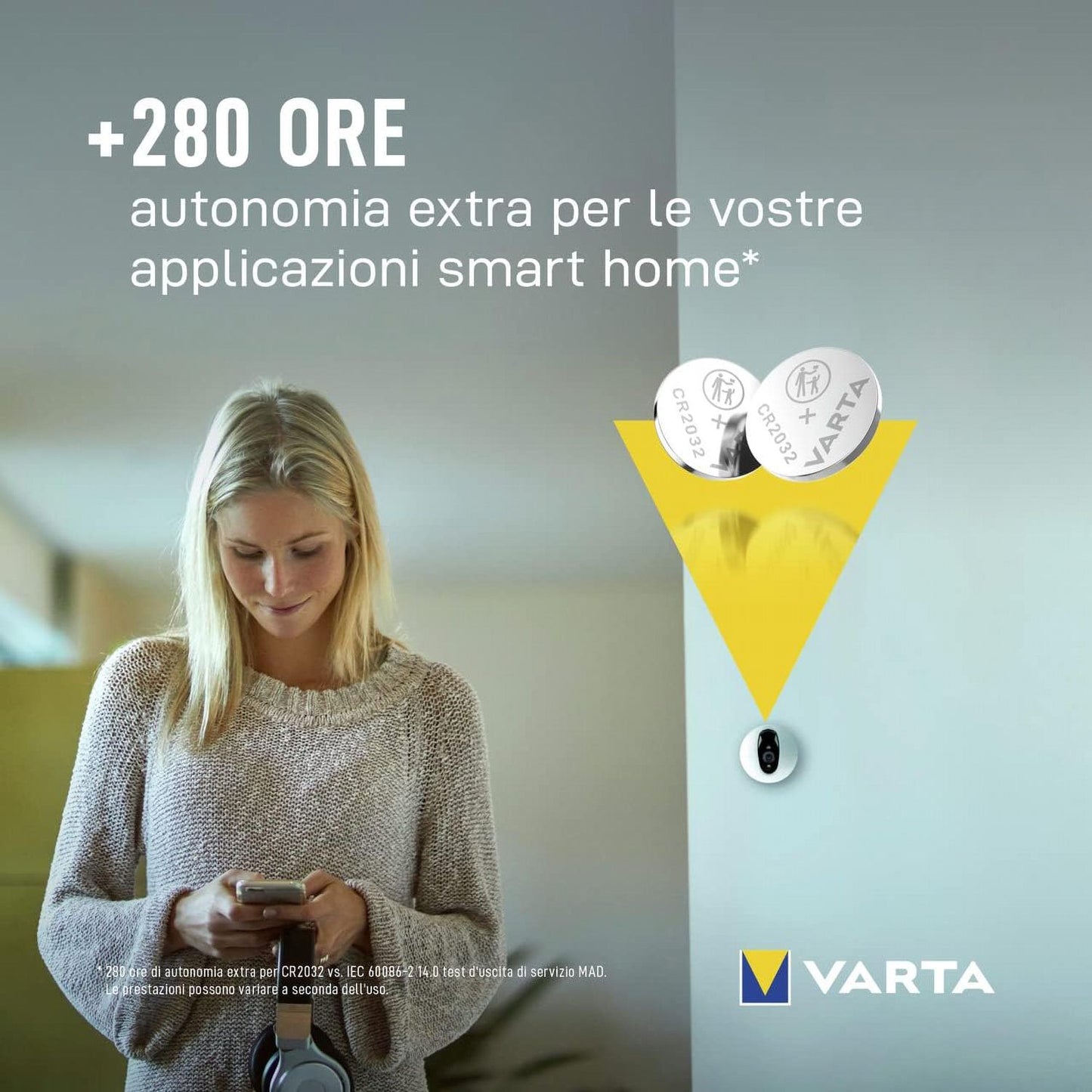 Varta CR2032 Pila a bottone al Litio, batteria professionale autonomia extra 70%, pila per telecomandi