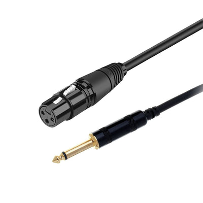 Câble microphone professionnel GBC de fiche mono 6,3 mm à prise XLR 3 pôles, câble microphone 1,8 mètres