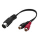 Monacor Stereo audio video adapter cable DIN male 5 pole to 2 x RCA female ACA-15/3