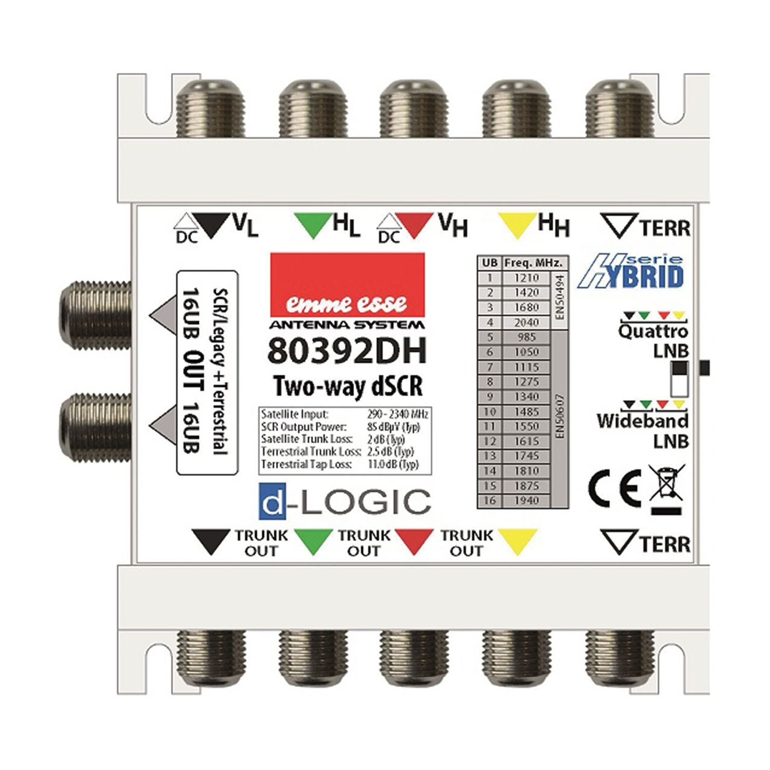 Emme Esse Multiswitch 4 Cavi Con DCSS/dSCR Per Distribuzione SAT E TV Su Singolo Cavo