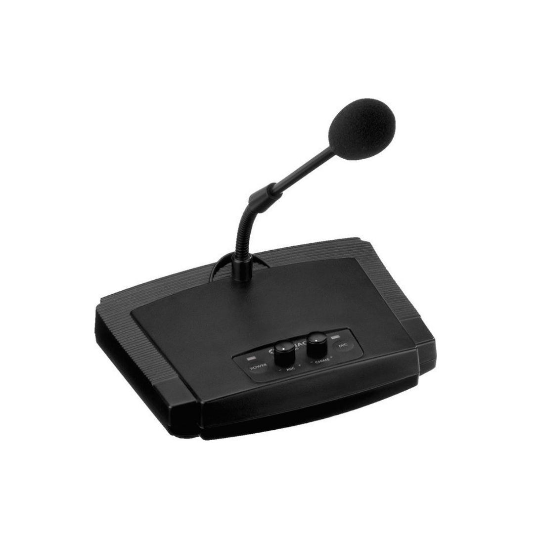 Monacor Microfono PA da tavolo con collo di cigno, base microfonica da tavolo ECM-450