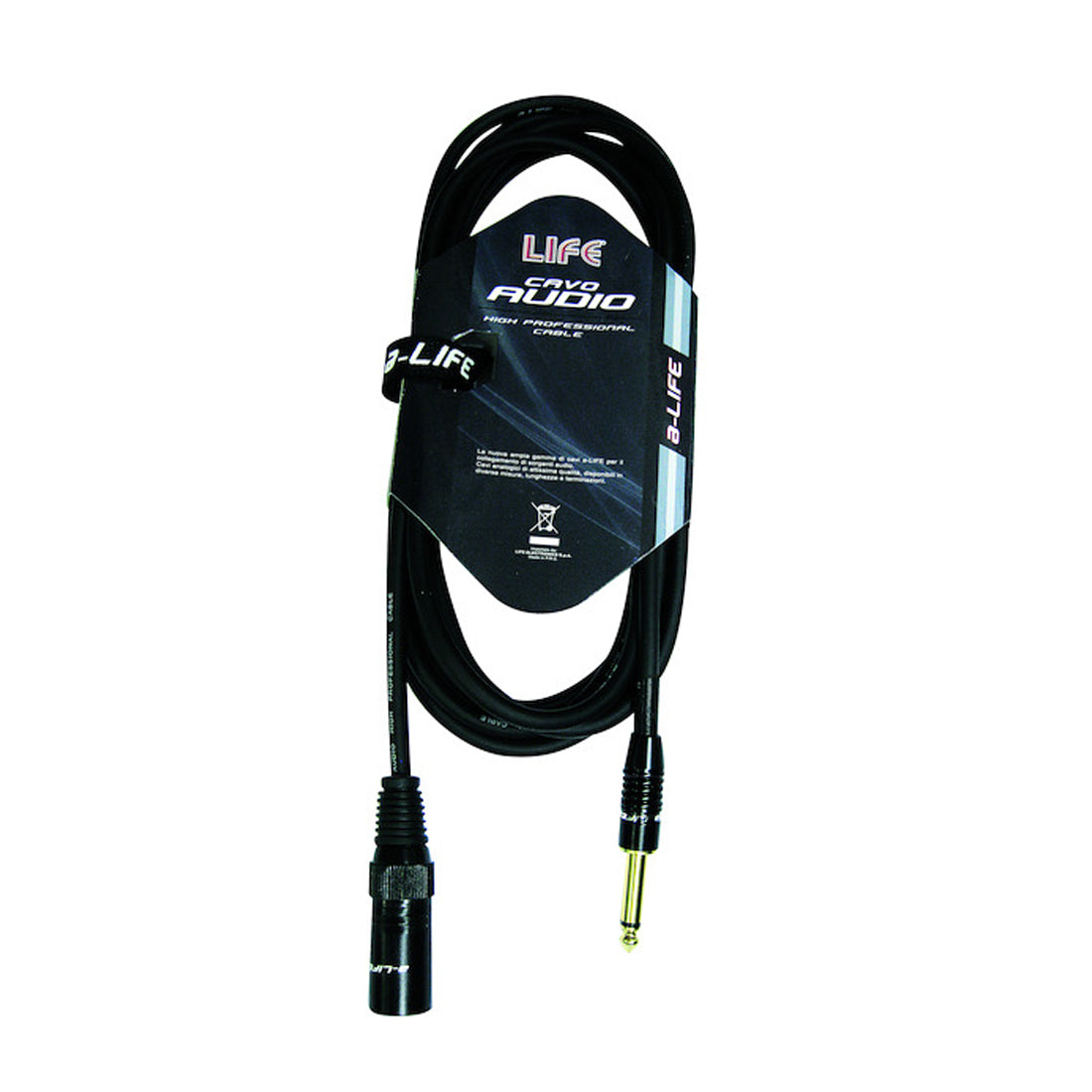 Life Audio cable Jack plug 6.3 mm mono and Cannon plug, microphone cable, XLR cable 1.5 meters