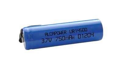 Alcapower Batteria 3,7Volt, ricaricabile accumulatore Li-ion 14500, 650mAh 202923