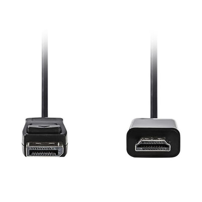 Adaptateur port d'affichage mâle Nedis vers HDMI, câble en cuivre de 3 mètres de long avec contacts nickelés, résolution full HD 1080p