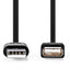 Nedis USB 2.0 cable Nickel-plated 480 Mbit, Usb-A male to Usb-A female, cable length 3 m